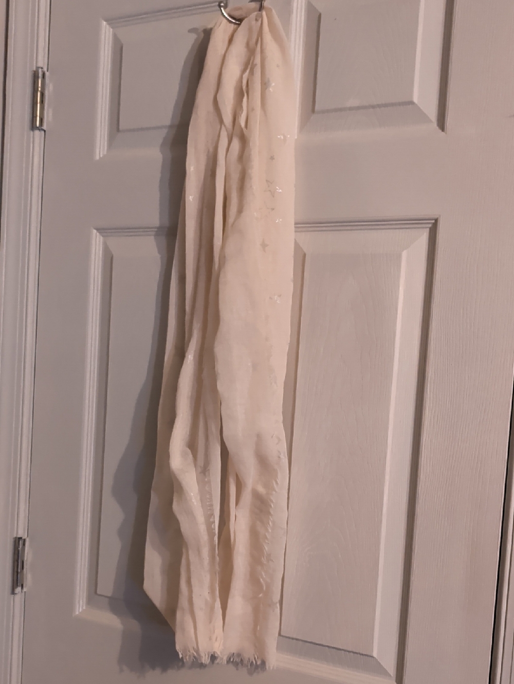 Cream Lightweight Scarf with Stars